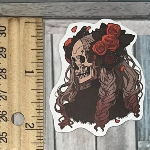 🌀10/$10🌀 Gothic Rose Punk Reusable Waterproof Vinyl Sticker Decal - Picture 1 of 2